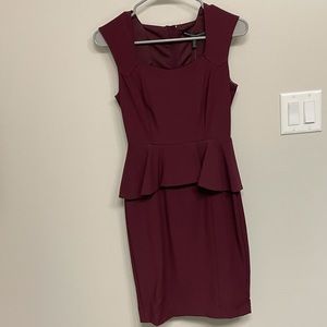 WHBM size 00P burgundy dress NWT